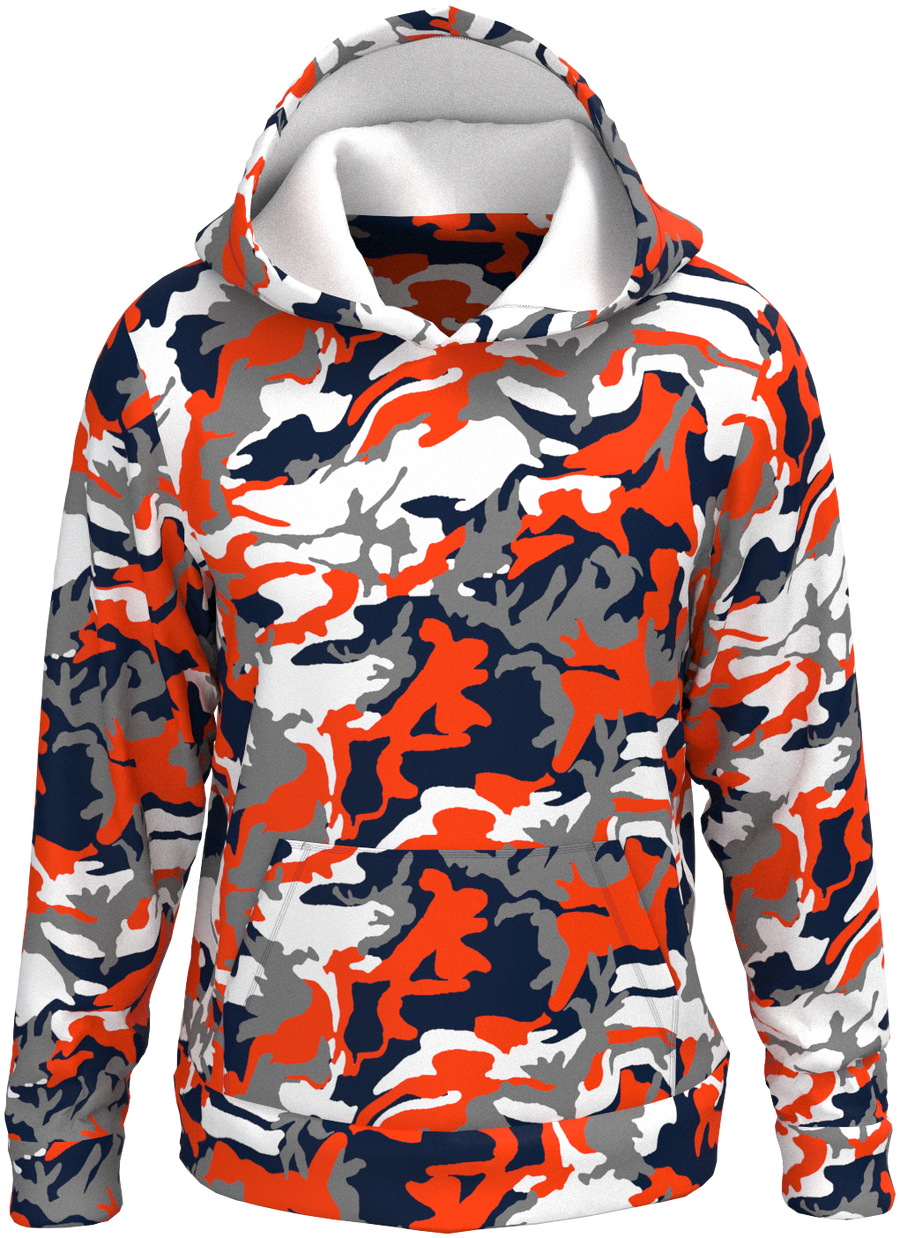 Den Camo Orange Navy - Hoodie