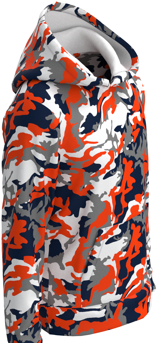 Den Camo Orange Navy - Hoodie