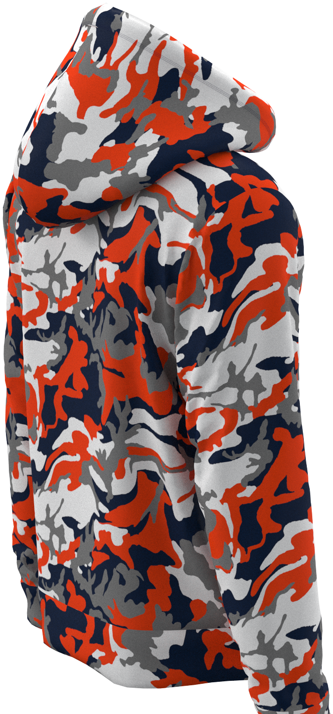 Den Camo Orange Navy - Hoodie