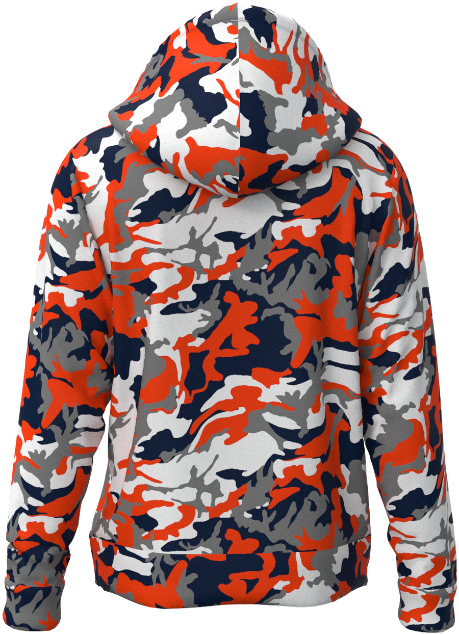 Den Camo Orange Navy - Hoodie