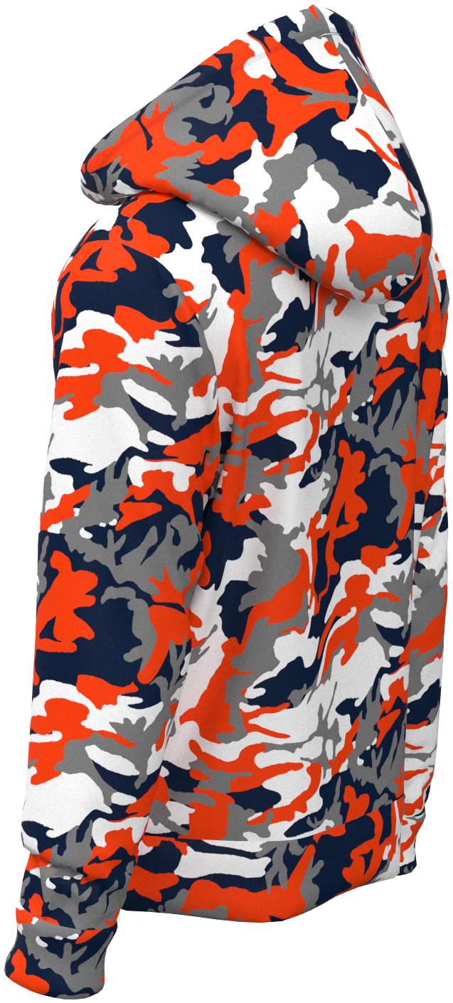 Den Camo Orange Navy - Hoodie