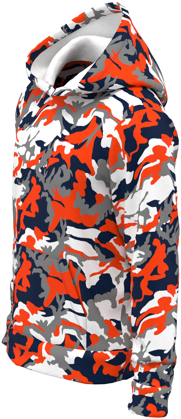 Den Camo Orange Navy - Hoodie