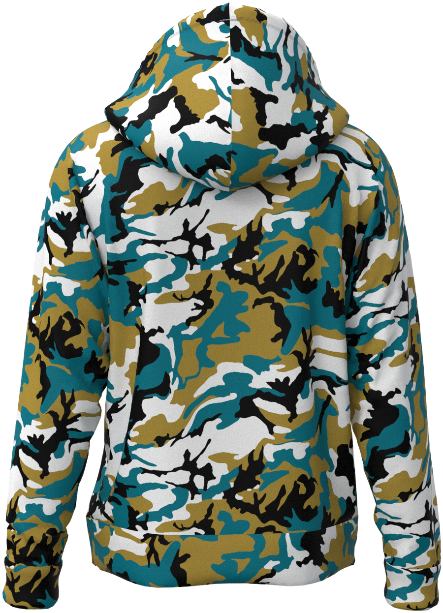 JAX Camo Teal Gold - Hoodie