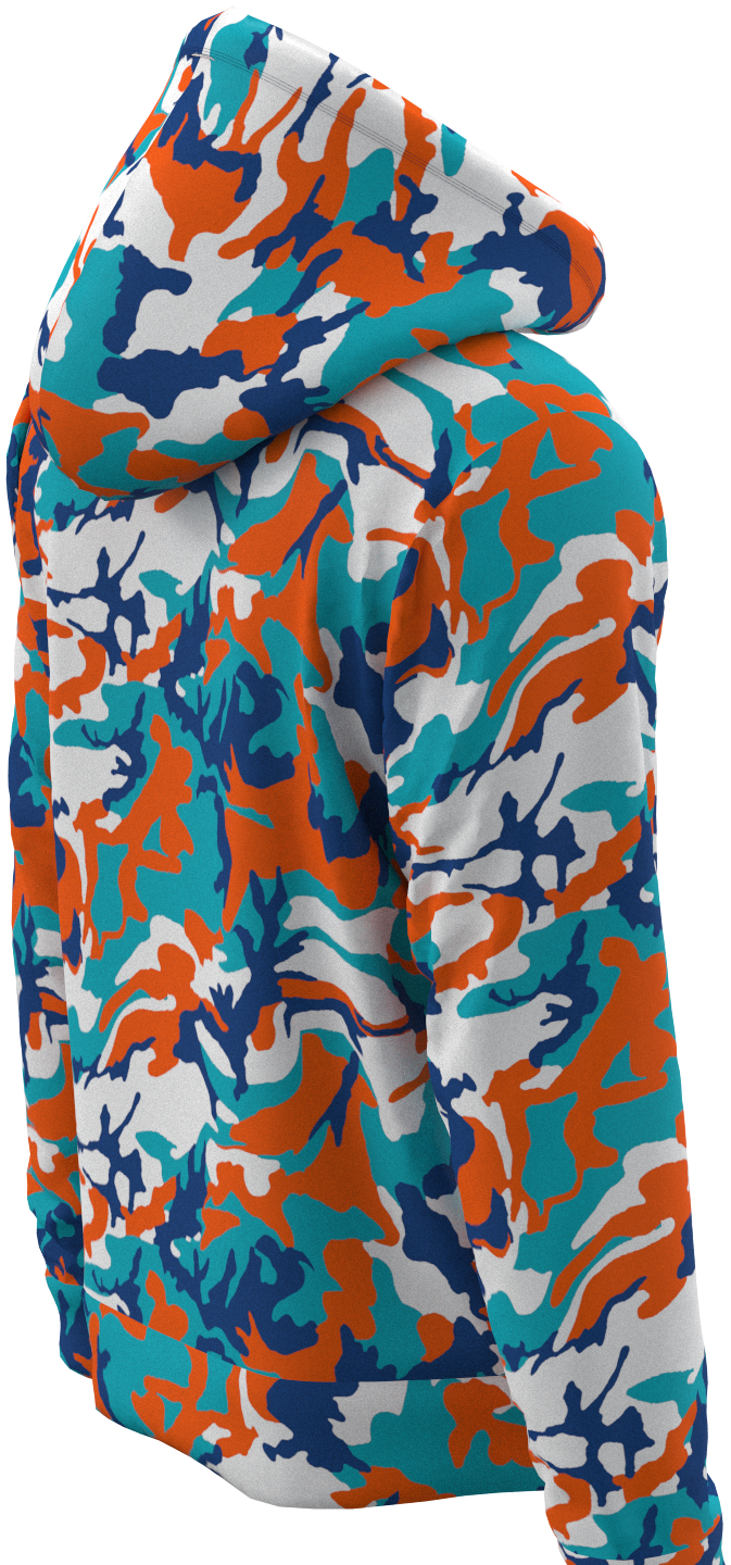 MIA Camo Blue Aqua Orange- Hoodie