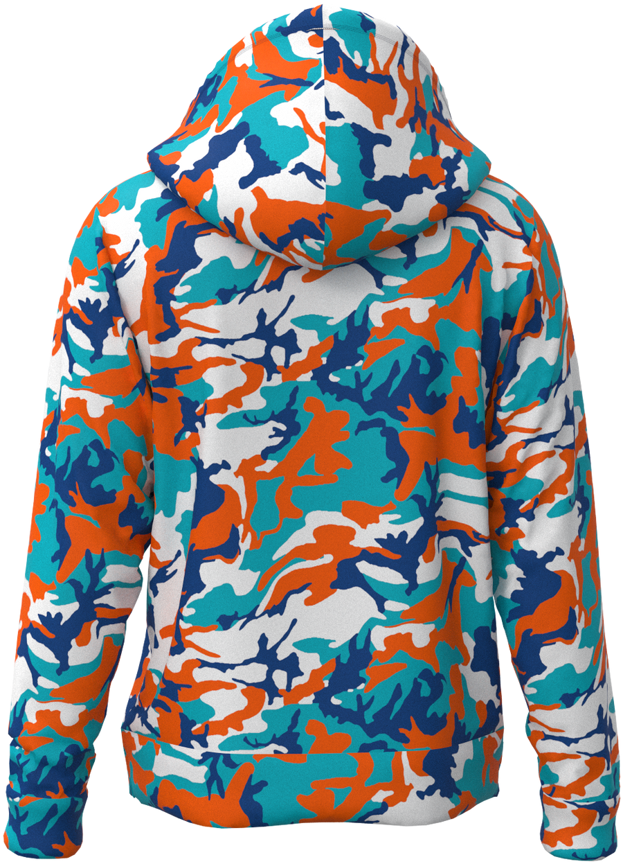 MIA Camo Blue Aqua Orange- Hoodie