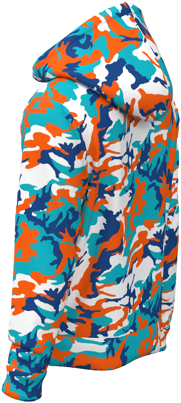 MIA Camo Blue Aqua Orange- Hoodie