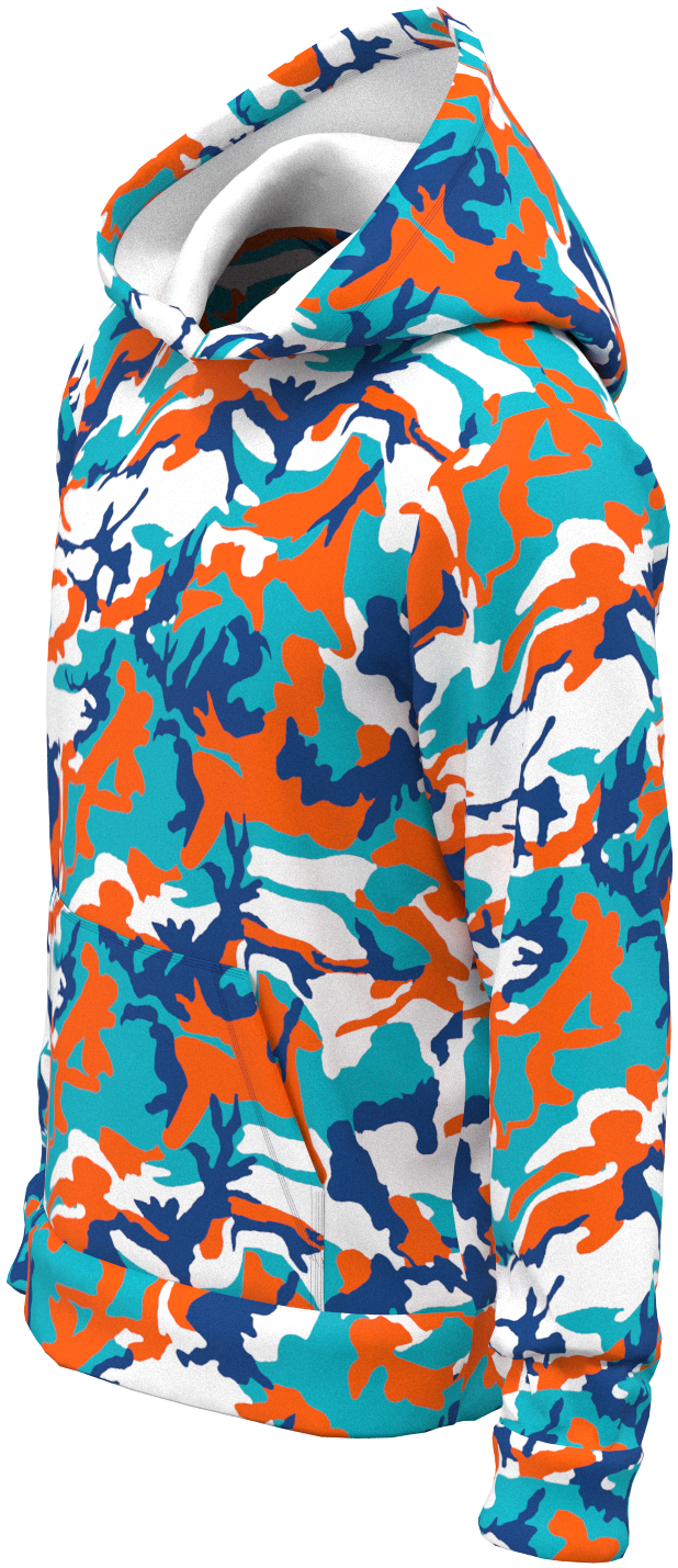 MIA Camo Blue Aqua Orange- Hoodie