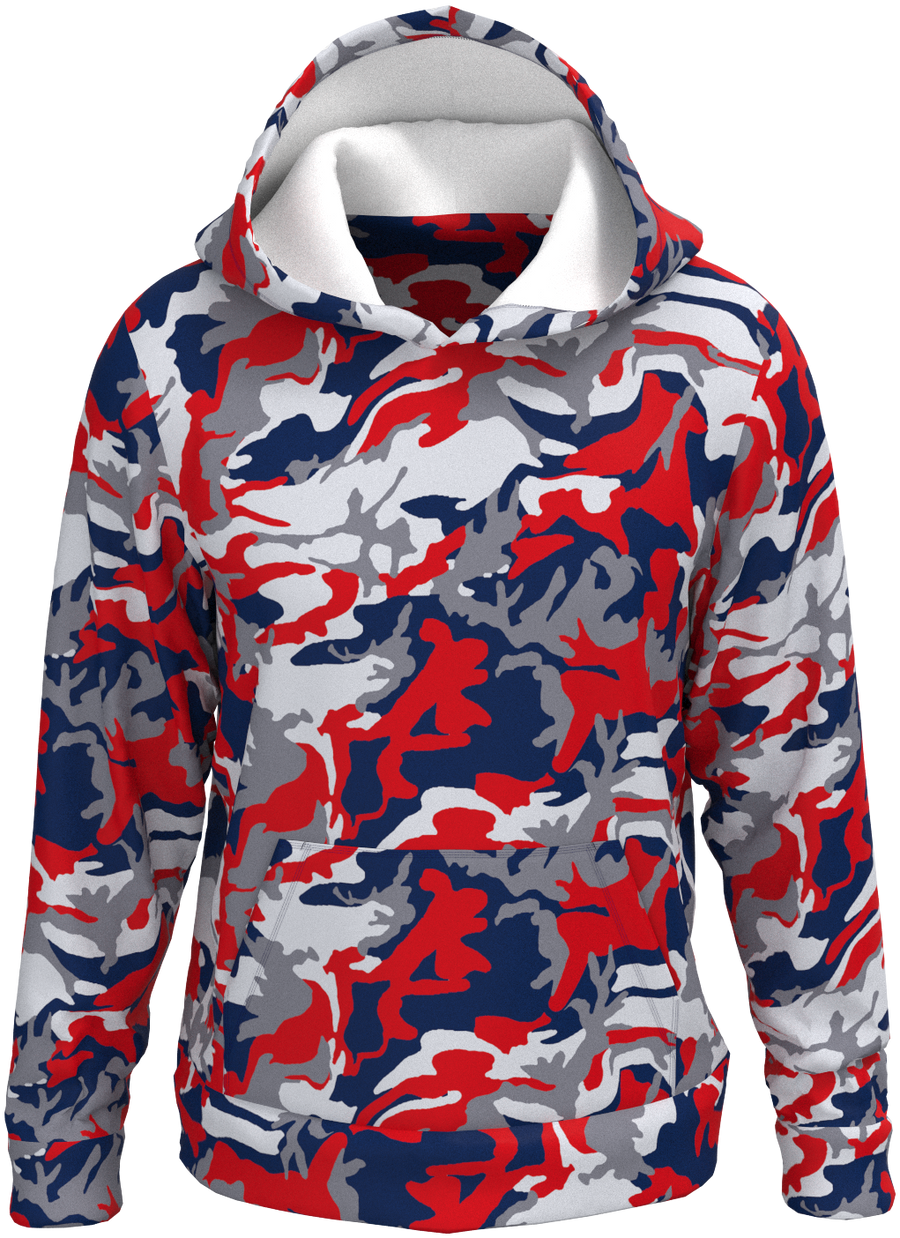 NE Camo Red Blue Silver - Hoodie