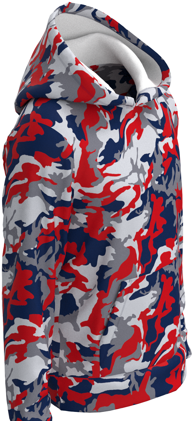 NE Camo Red Blue Silver - Hoodie