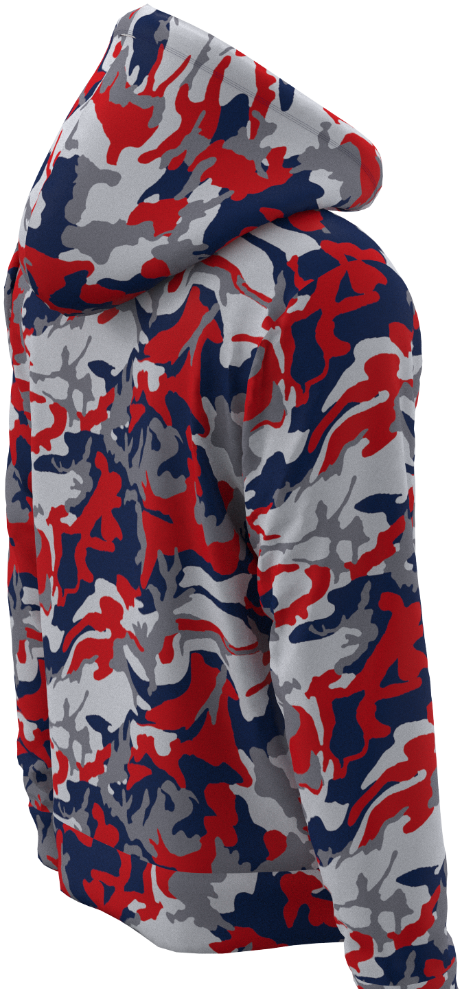 NE Camo Red Blue Silver - Hoodie