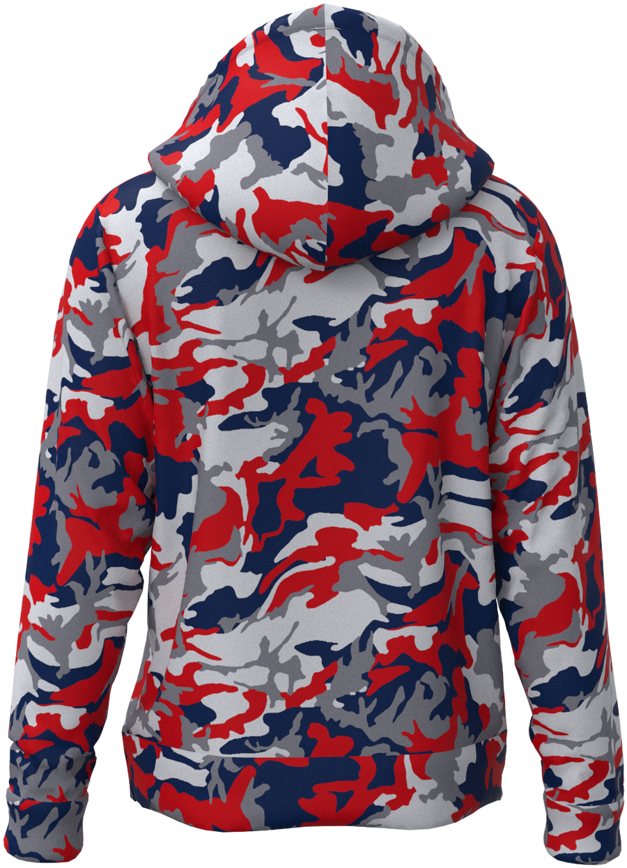 NE Camo Red Blue Silver - Hoodie