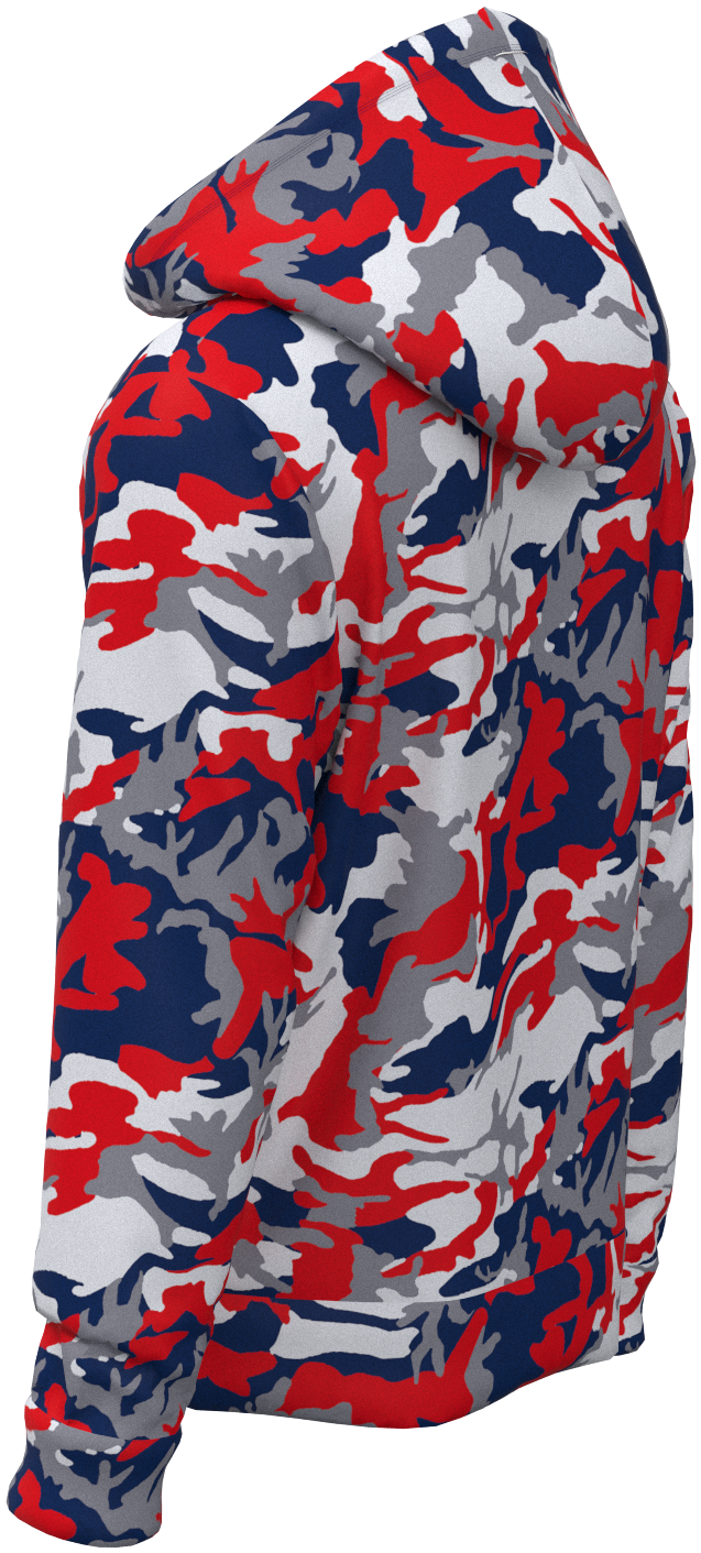 NE Camo Red Blue Silver - Hoodie