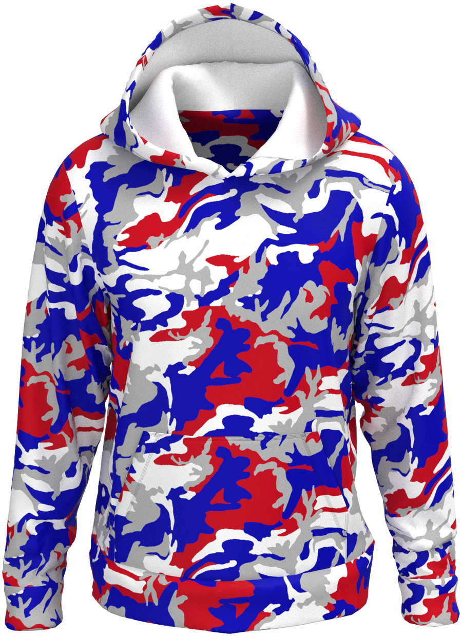 NY Camo Blue White Red - Hoodie