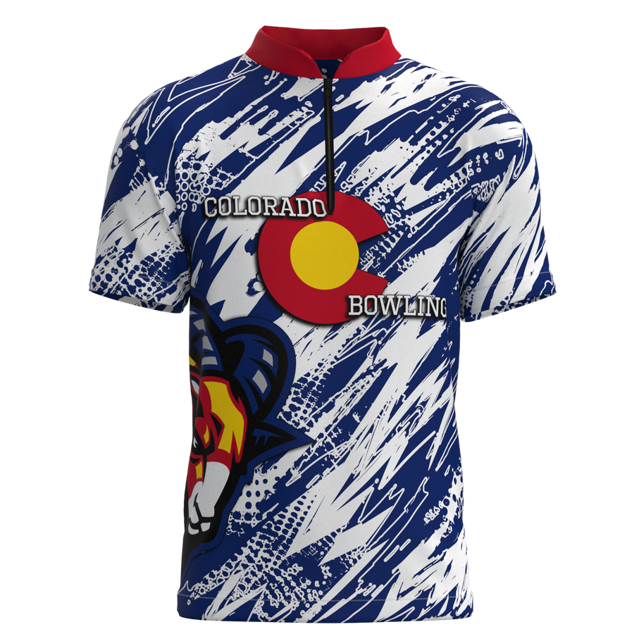 Colorado Tournament Mock Collar Zip - Bowling Jersey