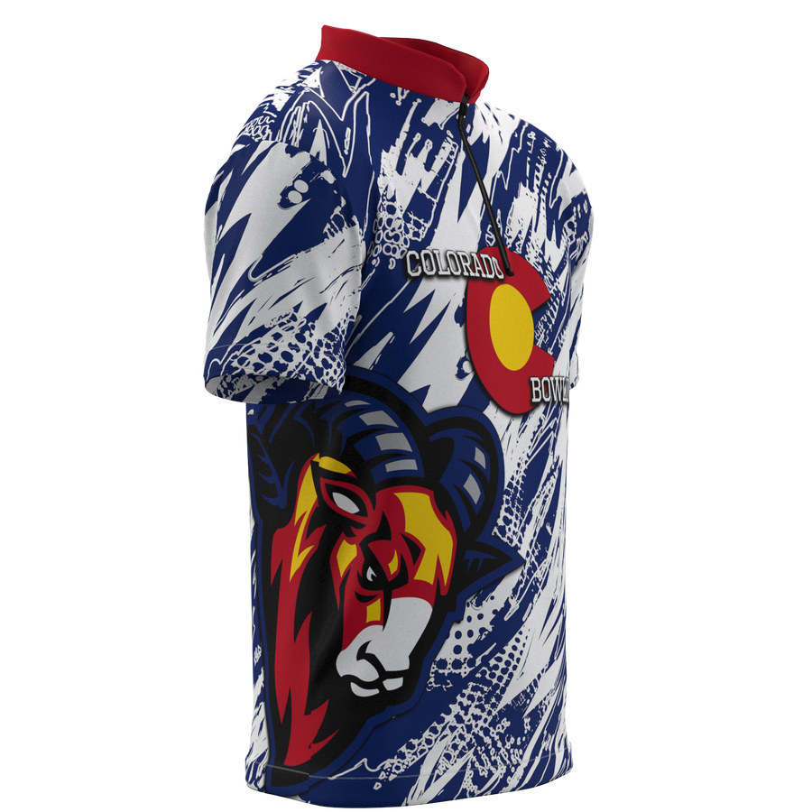Colorado Tournament Mock Collar Zip - Bowling Jersey