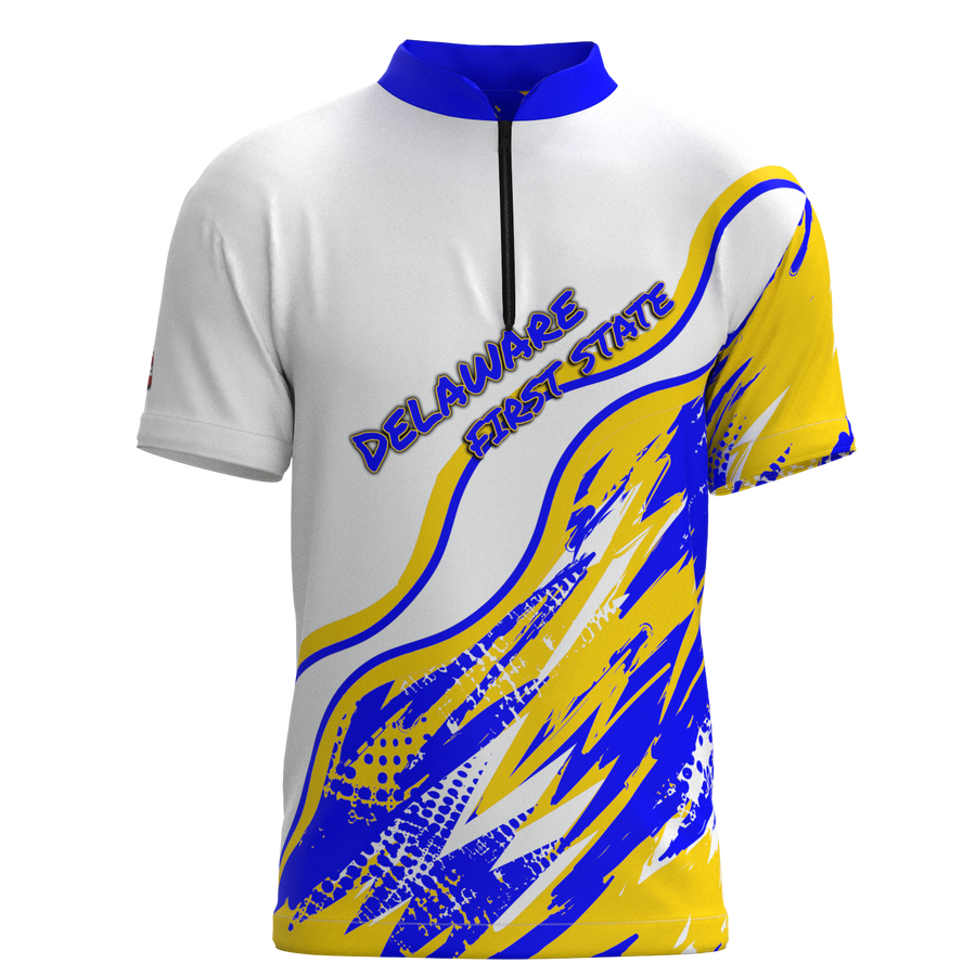 Delaware Tournament Mock Collar Zip - Bowling Jersey