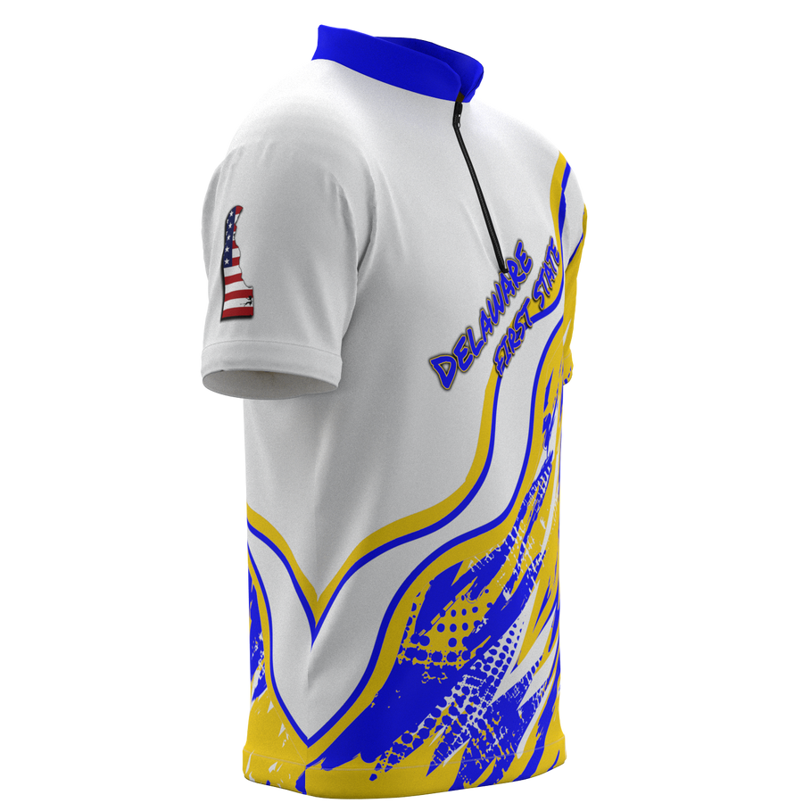 Delaware Tournament Mock Collar Zip - Bowling Jersey