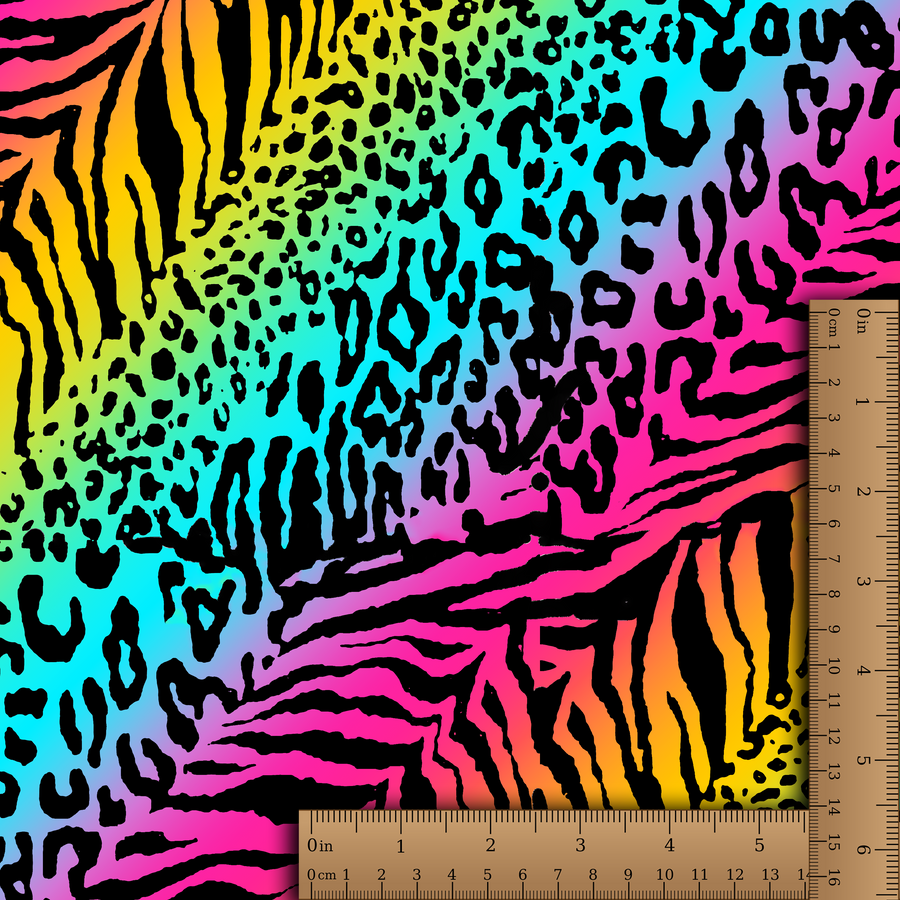 Ombre Stripe Leopard Black