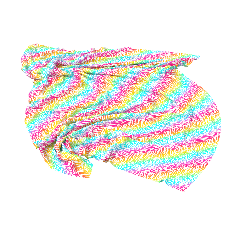 Ombre Stripe Leopard White