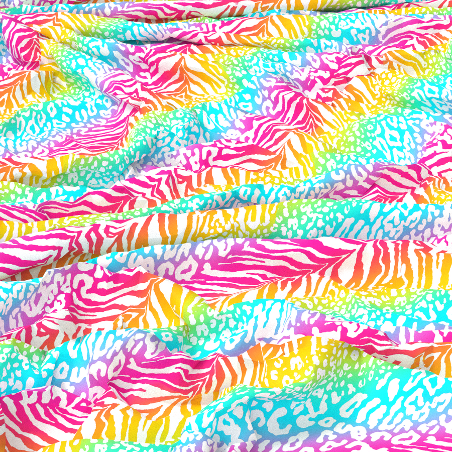 Ombre Stripe Leopard White