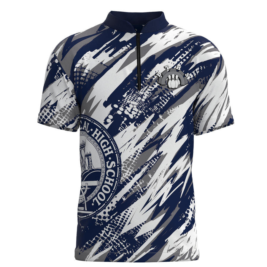 BTHS Mock Collar Zip - Bowling Jersey