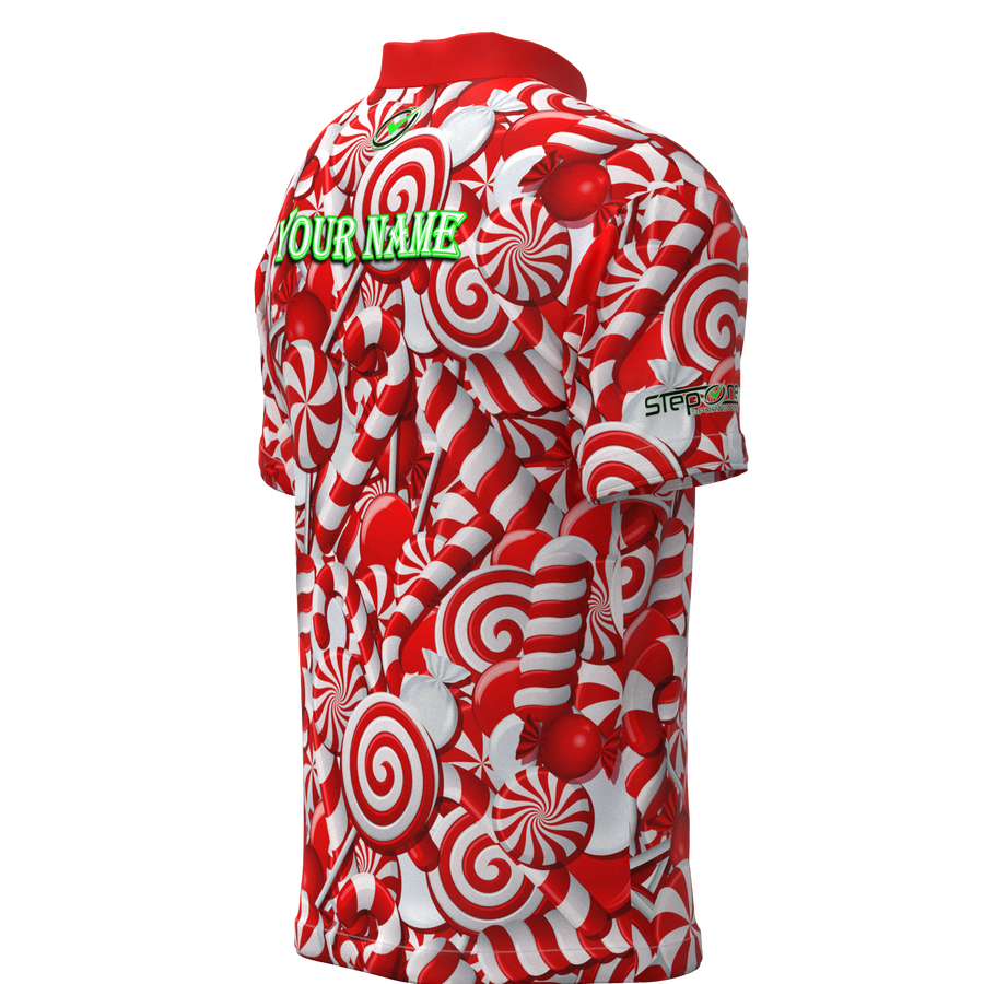 Peppermint Party Mock Collar Zip - Bowling Jersey