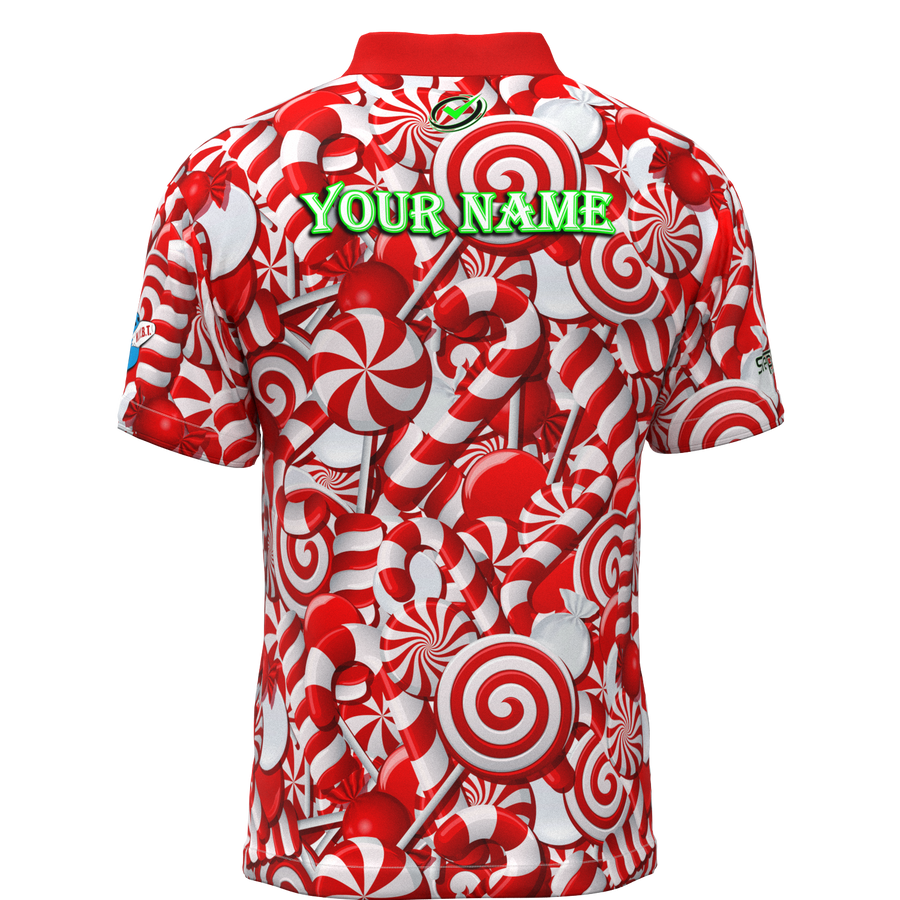 Peppermint Party Mock Collar Zip - Bowling Jersey