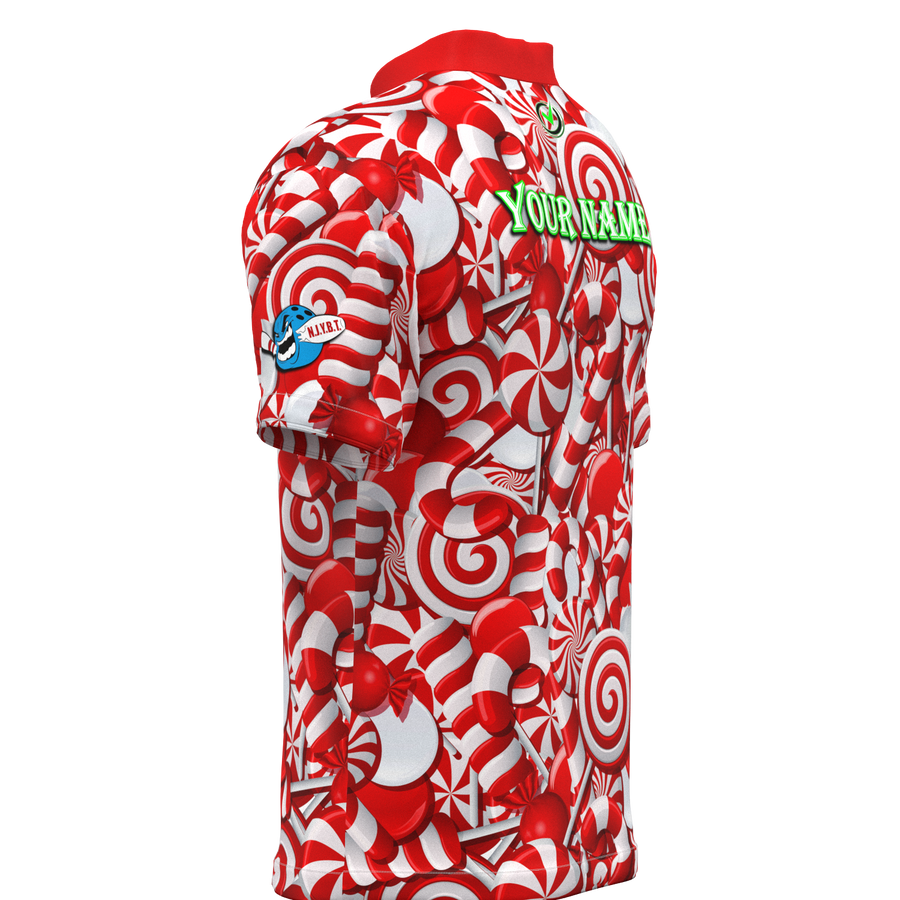 Peppermint Party Mock Collar Zip - Bowling Jersey