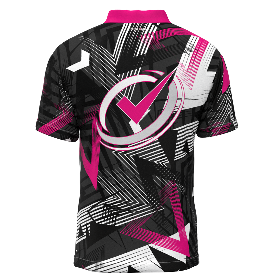 Transfusion Pink Mock Collar Zip - Bowling Jersey