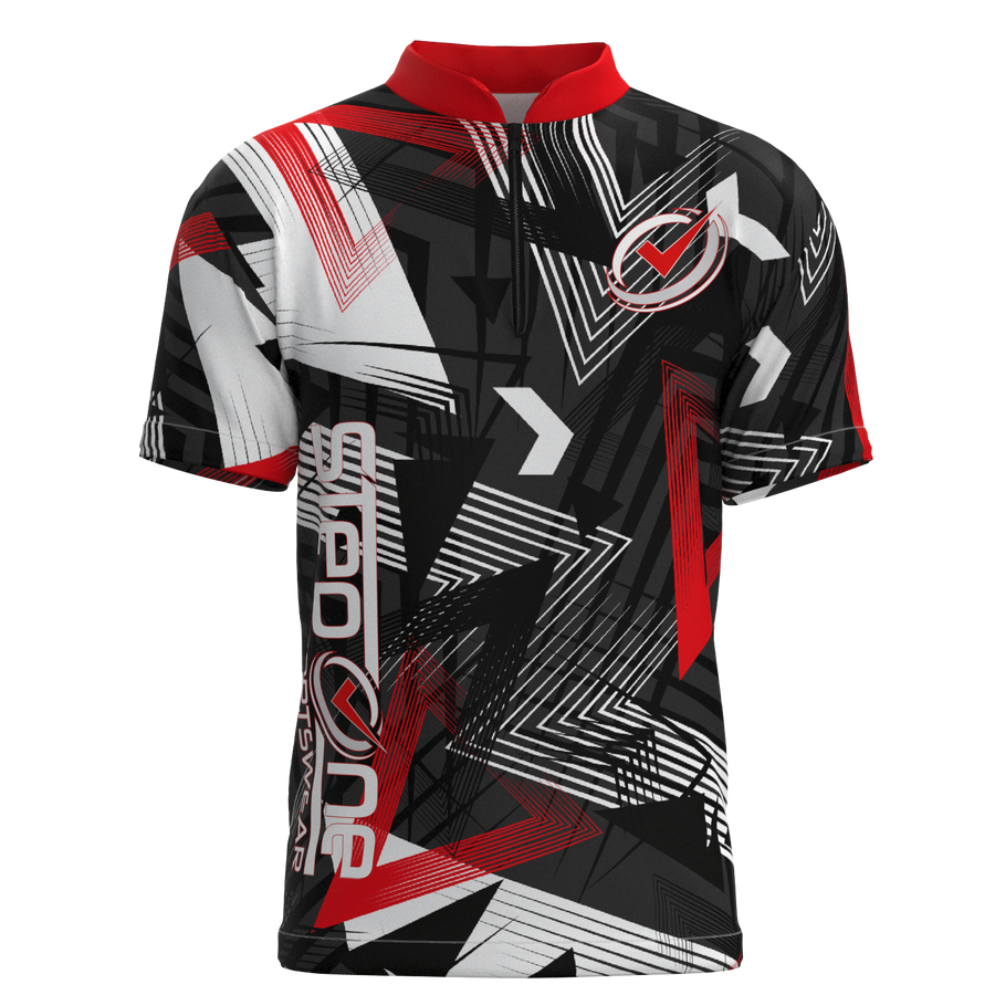 Transfusion Red Mock Collar Zip - Bowling Jersey
