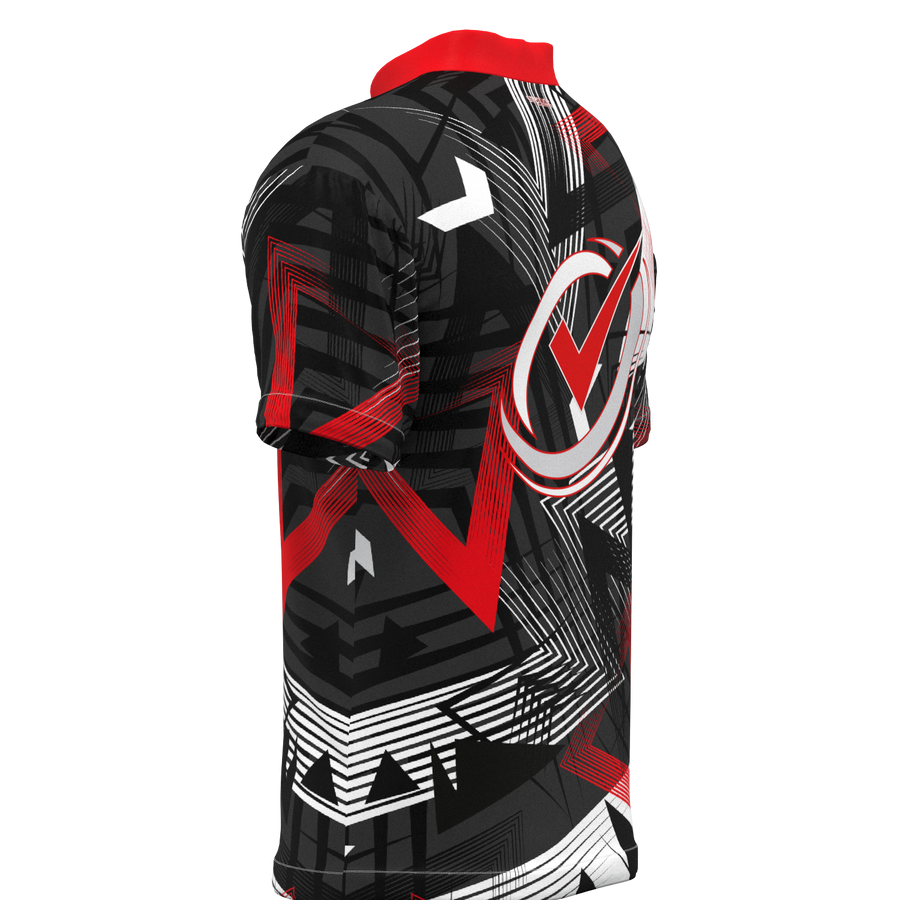 Transfusion Red Mock Collar Zip - Bowling Jersey