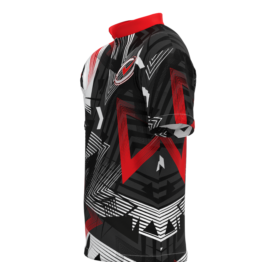 Transfusion Red Mock Collar Zip - Bowling Jersey