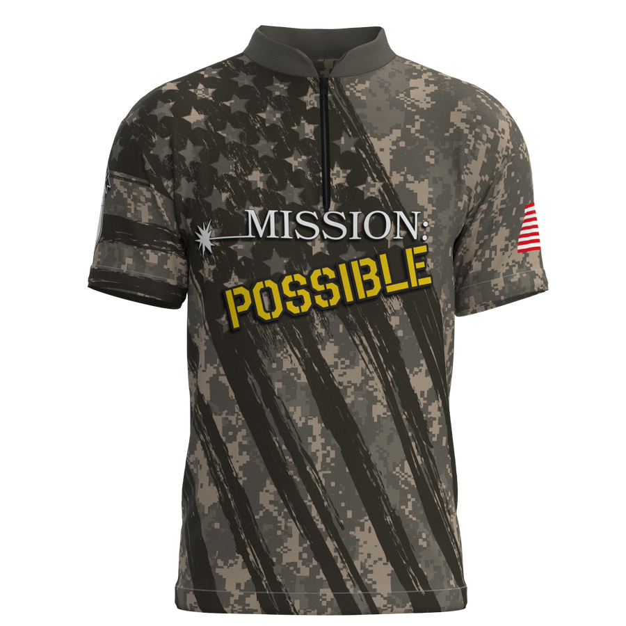 Mission Possible Mock Collar Zip - Bowling Jersey