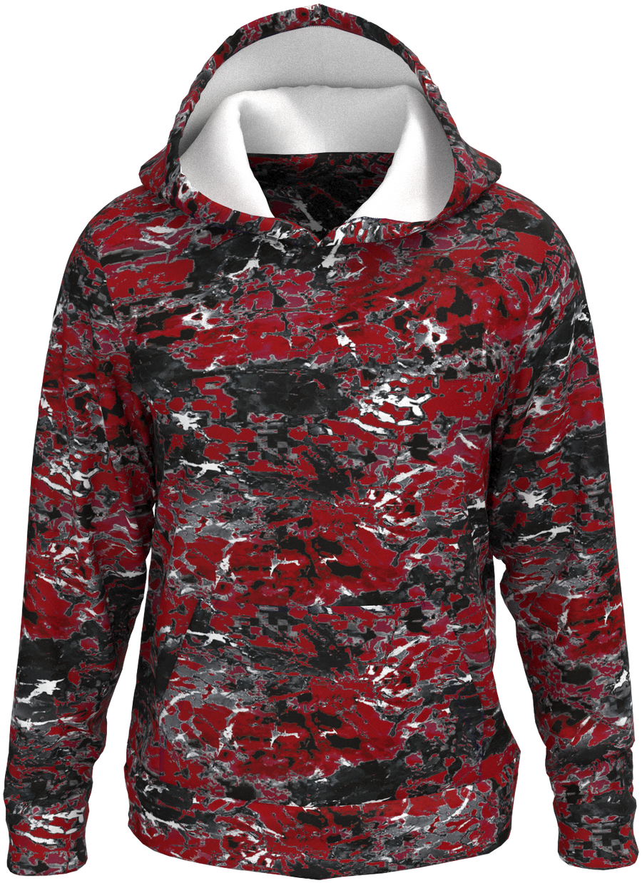 AZ Neo Tie Dye Red Grey Hoodie