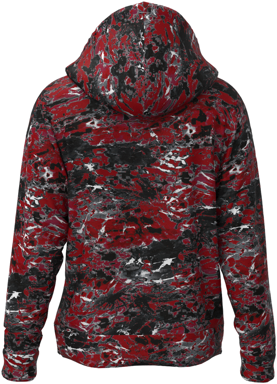 AZ Neo Tie Dye Red Grey Hoodie