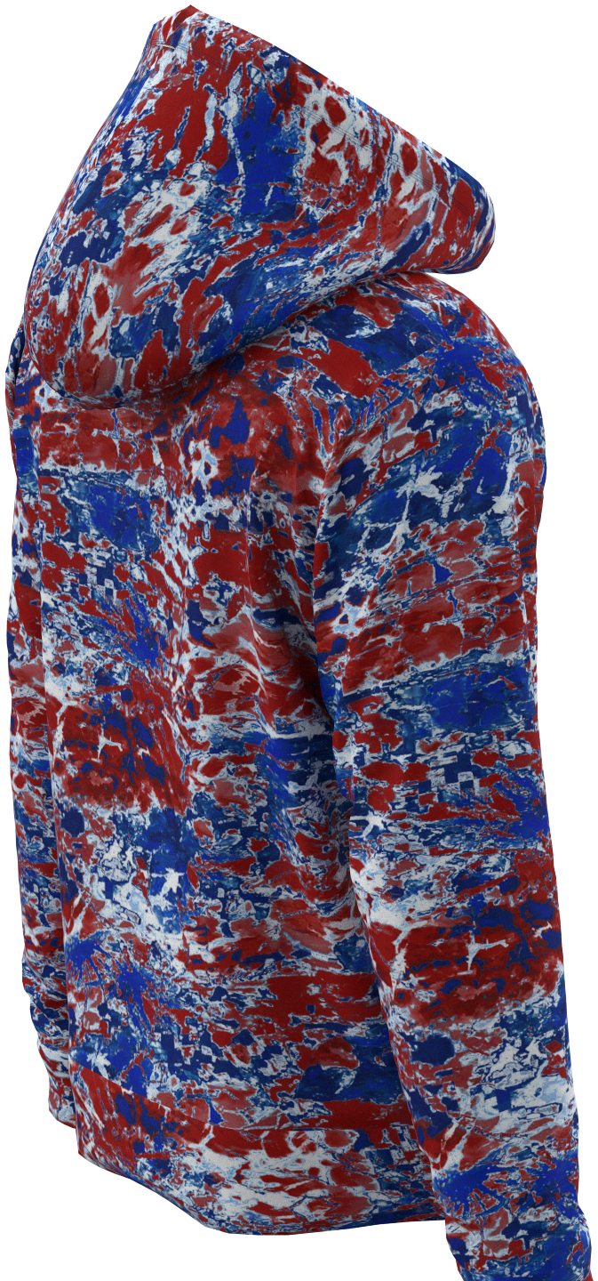 BUF Neo Tie Dye Red White Blue Hoodie