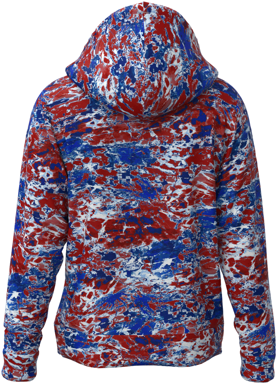 BUF Neo Tie Dye Red White Blue Hoodie