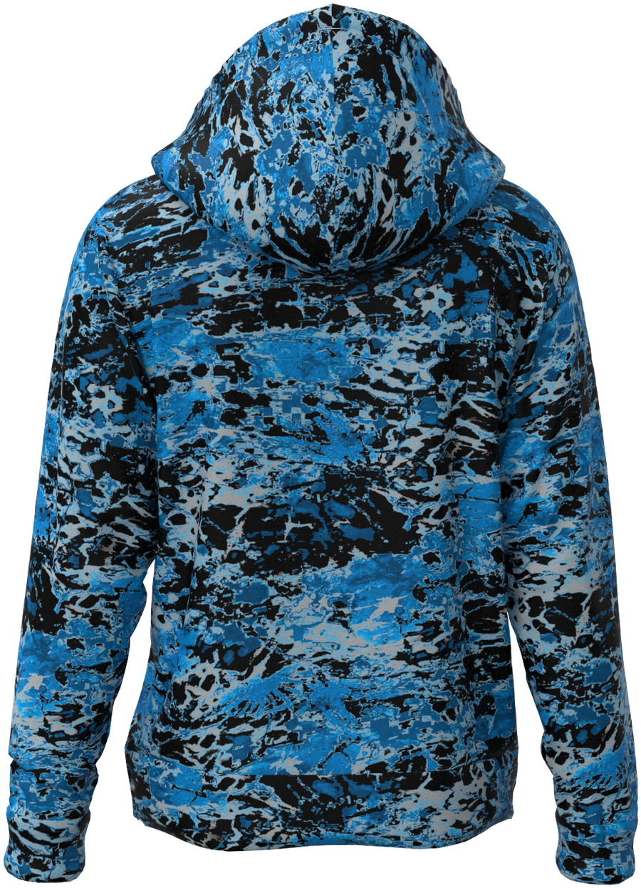 CAR Neo Tie Dye Teal Black Hoodie