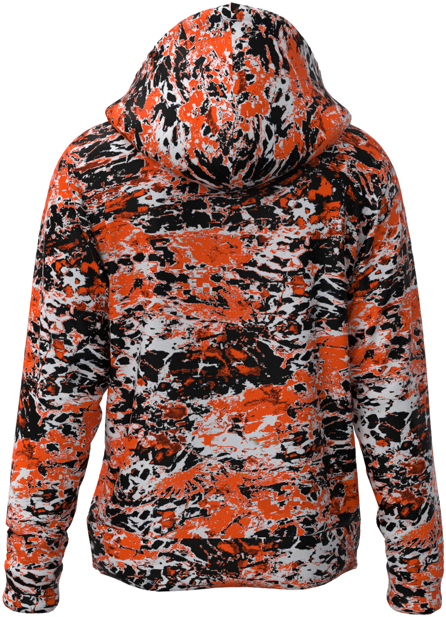 CIN Neo Tie Dye Orange Black Hoodie