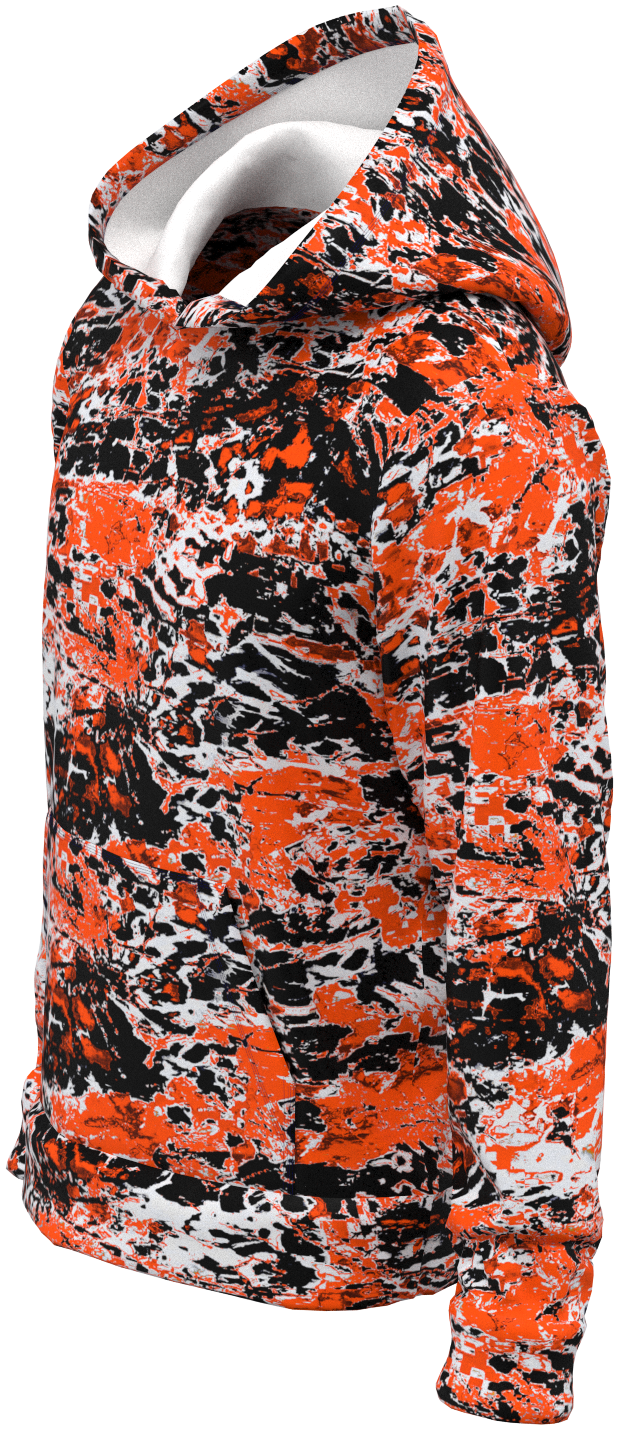 CIN Neo Tie Dye Orange Black Hoodie