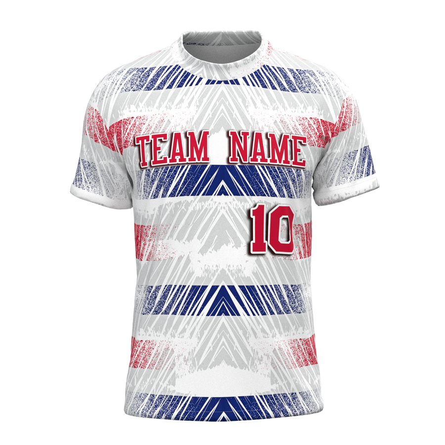 Tire Tracks Red Blue Soccer Jersey