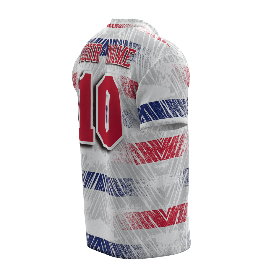 Tire Tracks Red Blue Soccer Jersey