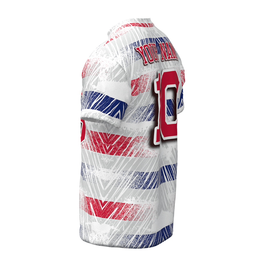 Tire Tracks Red Blue Soccer Jersey